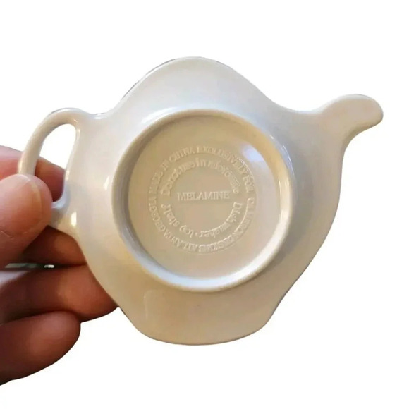 Melamine Rooster Tea Bag Holder Set Of 4 Caddy Trinket Dish Spoon Rest Country - Picture 3 of 3